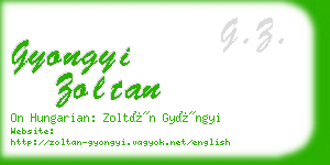 gyongyi zoltan business card